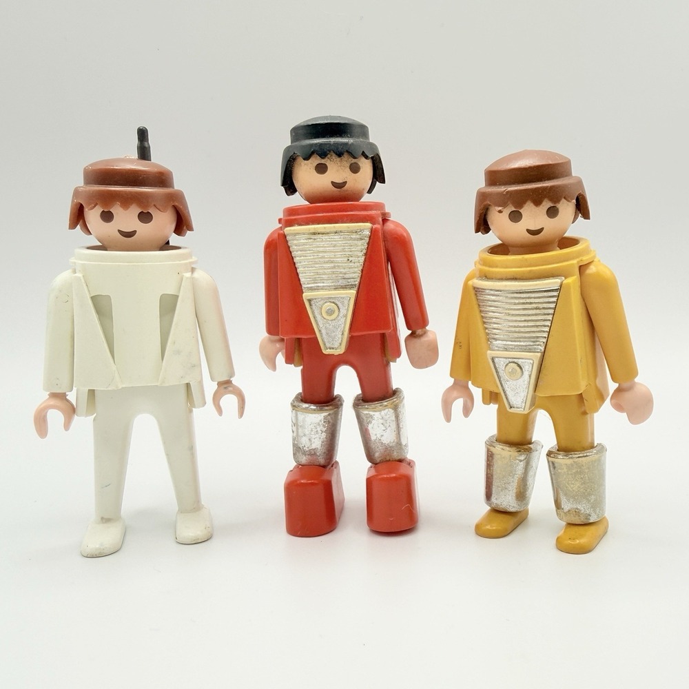 Vintage 1974 Playmobil Astronauts Lot 3 Space Explorers Moon‎ Boots Radio Geobra